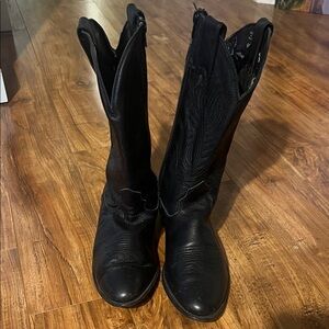 Men's Black Leather Full Zip Dance Boots and boot carry bag.